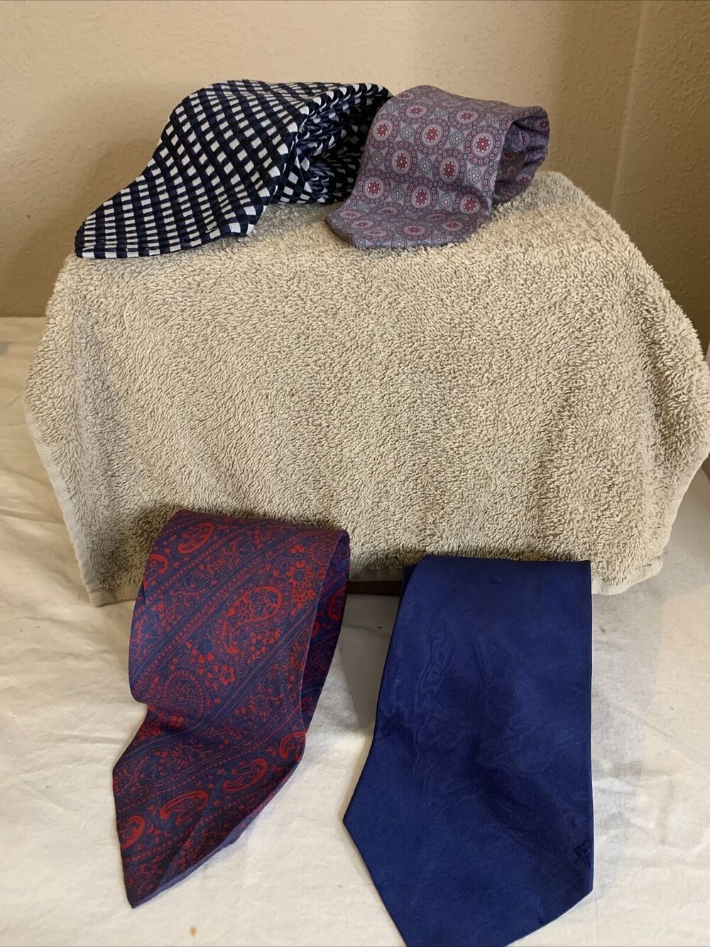 Vtg Lot Of 4 USA Made Ties-Hardy Amies, Mitchell Gordon, Ltd Trad, Brittany Ltd